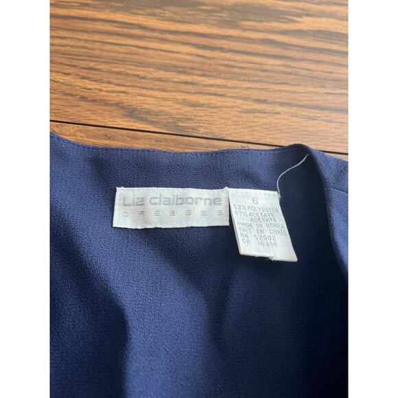 Liz Claiborne Dresses long navy blue button up dress jacket size 6 - Picture 4 of 5